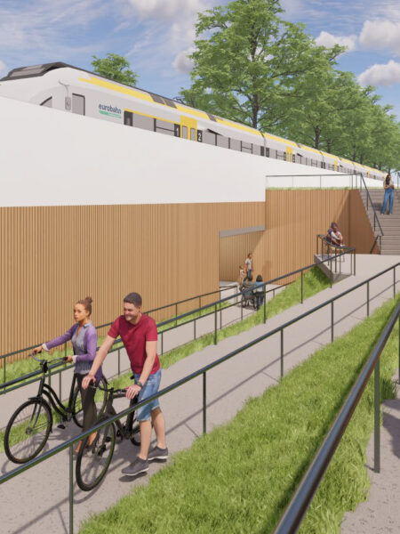 Visualisierung der zukünftigen Unterführung am Bahnhof Langerwehe