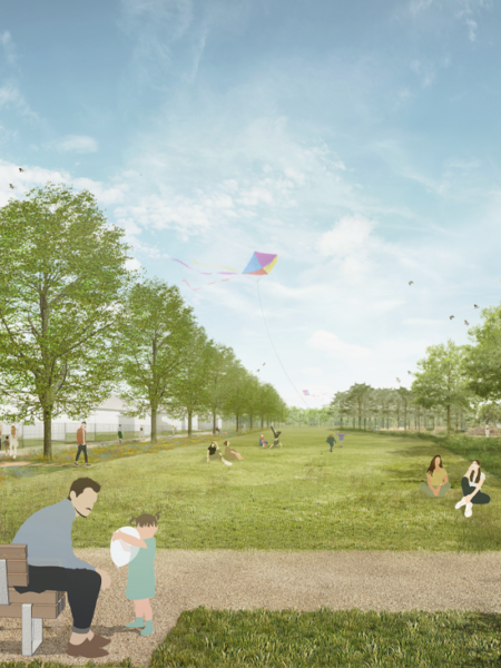 Visualisierung "Blick in den Park" - Sichtachse zu Gut Müllenark in Schophoven