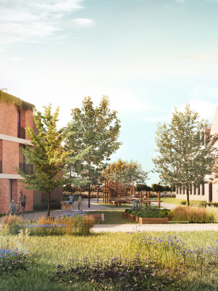 Rendering Quartiersentwicklung Ibbenbüren Perspektive 1