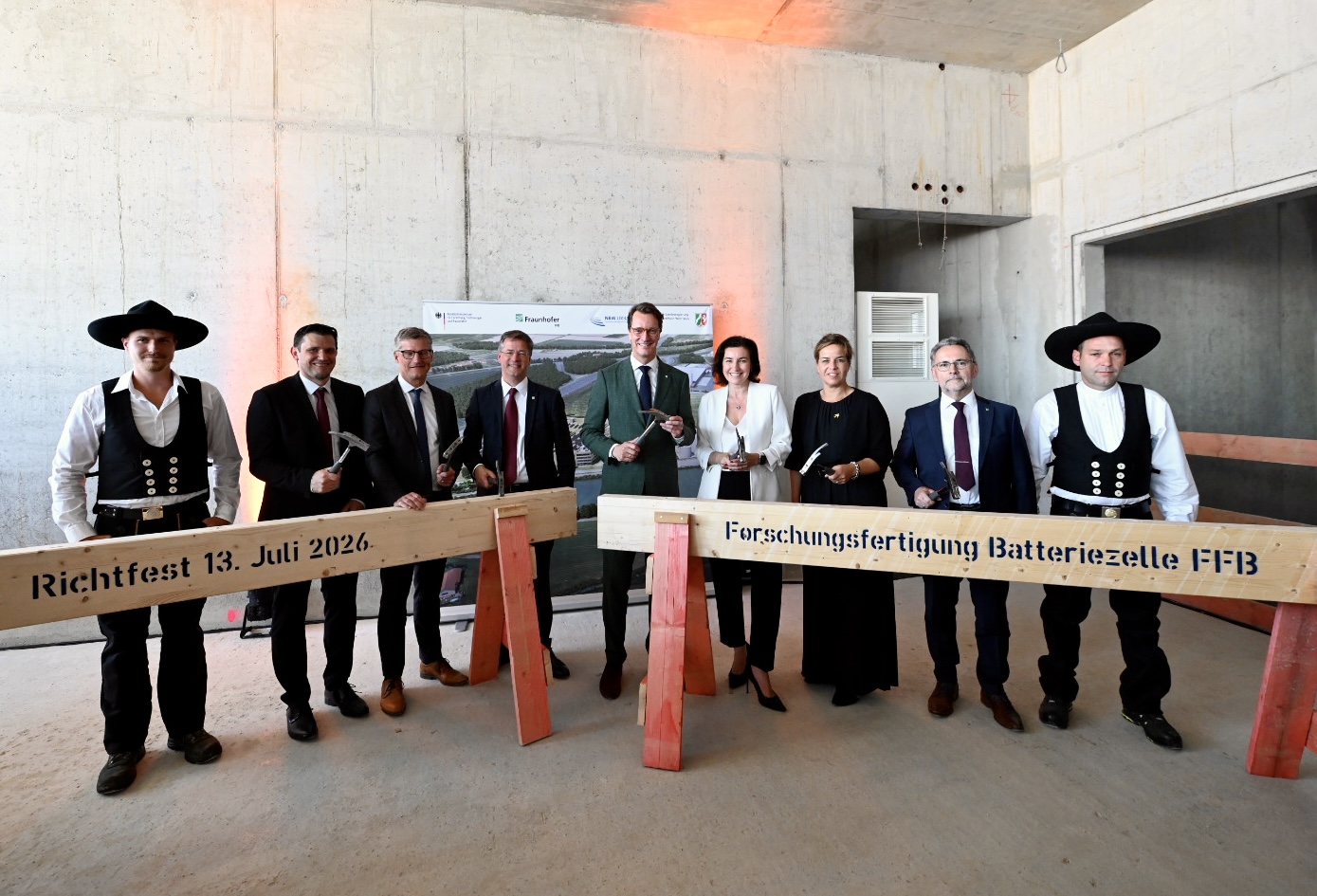 Richtfest des 2. Bauabschnitts "FFb Fab" der Forschungsfertigung Batteriezelle in Münster