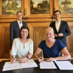 NRW.URBAN-Geschäftsführer Henk Brockmeyer, Bürgermeister Marcel Kreutz, NRW.URBAN Projektleiterin Nadine Steffens, Abteilungsleiterin Helge Mehrtens (Stadtplanung)